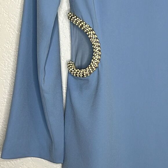 NWT SIMKHAI Katharine Embroidery Cut-out Mini Dress French Blue Size 4 - Picture 4 of 16